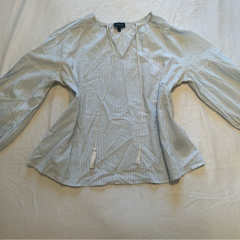 Striped White and Blue Women's Top